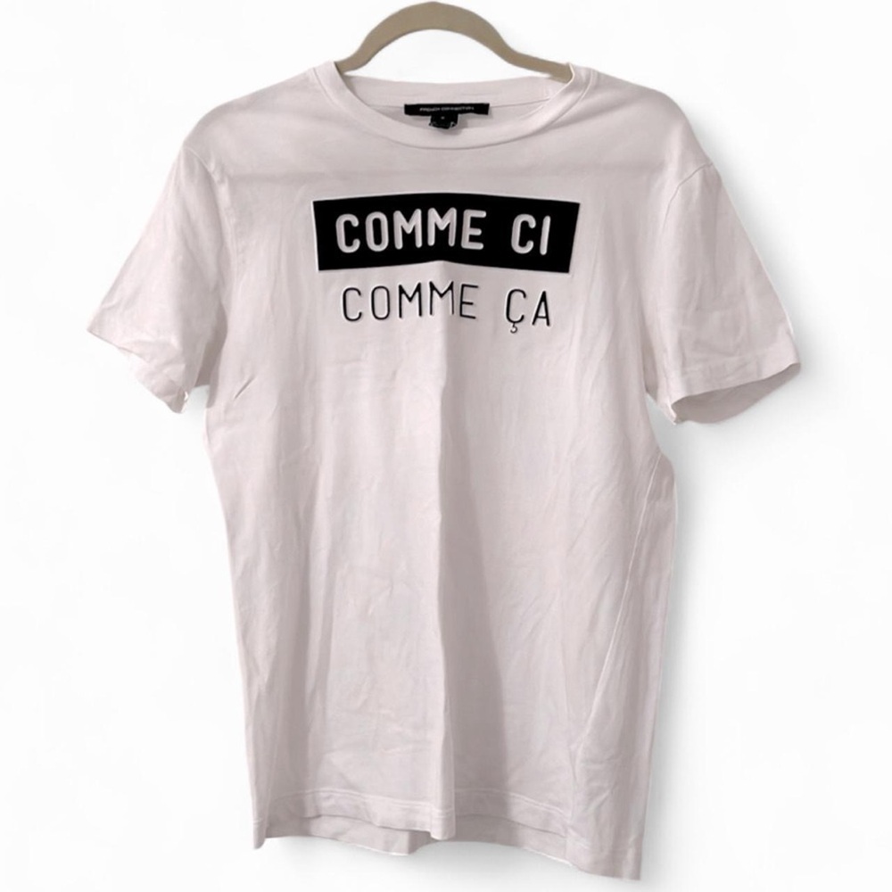 French Connection Comme Ci Comme Ça Graphic Tee White S - Picture 3 of 9
